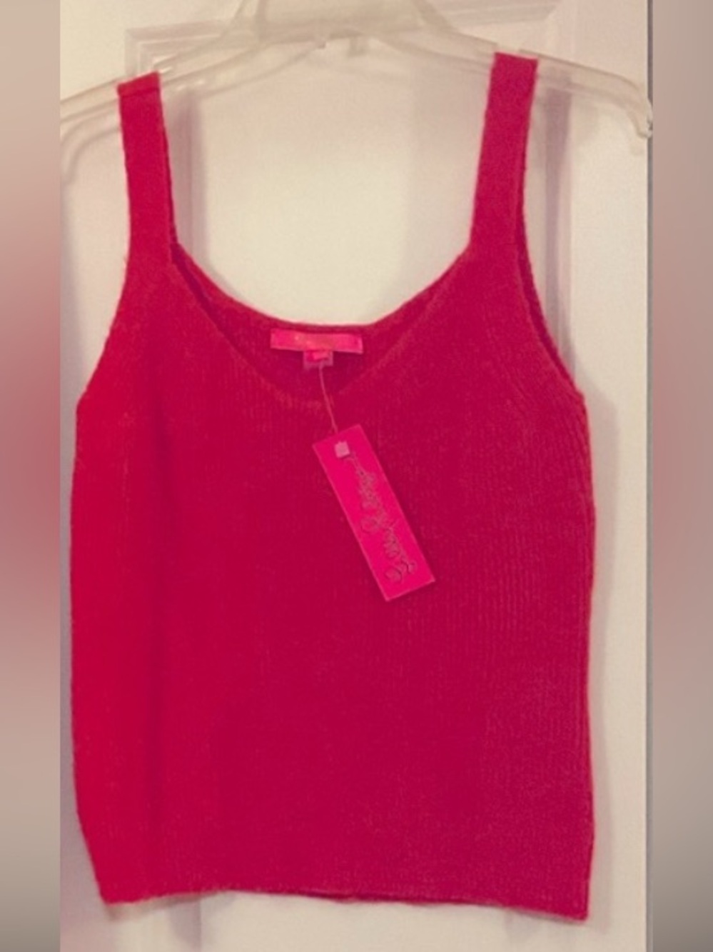 Lilly Pulitzer Leonette Red 2 Sleeveless Sweater NWT Size Medium